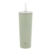Beautiful 24oz No Drippy Sippy Stainless Steel Tumbler With Straw, Sage