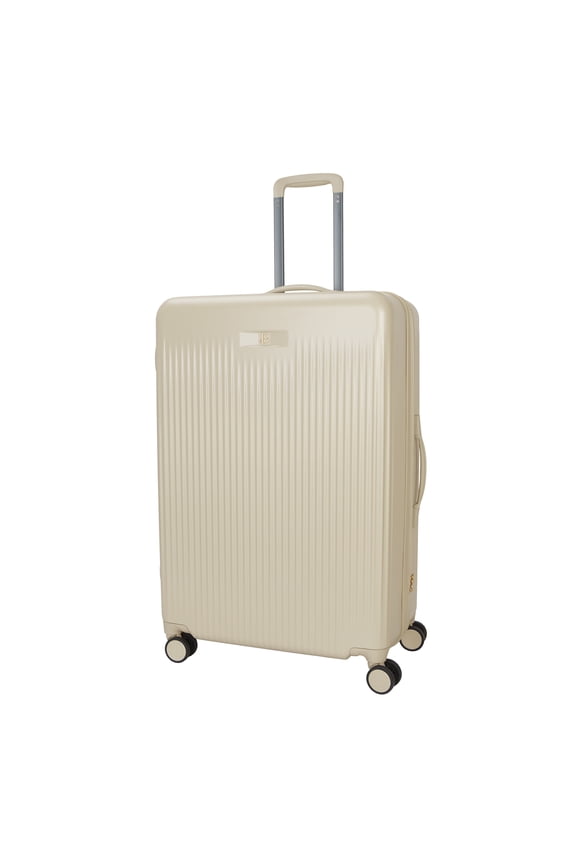 28-inch Checked Expandable Hardside Upright Luggage by Drew Barrymore, Porcini Taupe