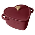 thumbnail image 1 of Beautiful 2QT Cast Iron Heart Dutch Oven, Merlot by Drew Barrymore, 1 of 9