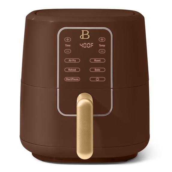Beautiful 3 Qt Air Fryer with TurboCrisp Technology, EverGood Non-Toxic Ceramic Nonstick Coating, Chocolate by Drew Barrymore