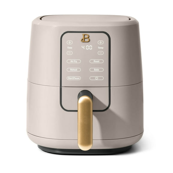 Beautiful 3 Qt Air Fryer with TurboCrisp Technology, EverGood Ceramic Nonstick Coating, Porcini Taupe by Drew Barrymore