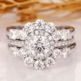 thumbnail image 1 of Beautiful 3.00 Ct Round Cut Simulated Diamond Women Trio Set Engagement Bridal Ring 14K White Gold Plated 925 Silver, 1 of 1