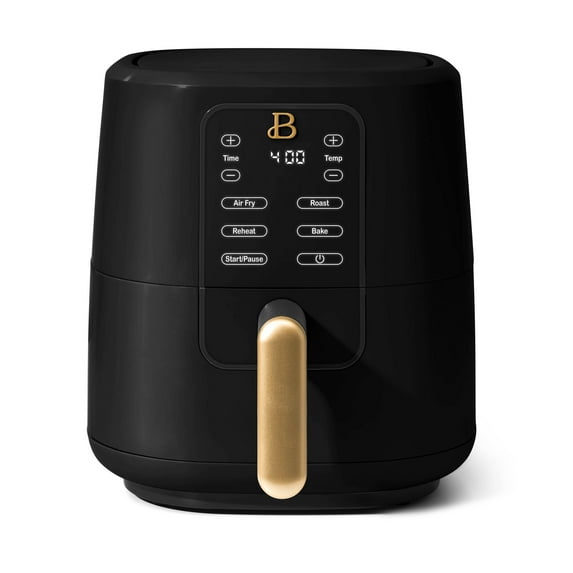 Beautiful 3 Qt Air Fryer with TurboCrisp Technology, EverGood Ceramic Nonstick Coating, Black Sesame by Drew Barrymore