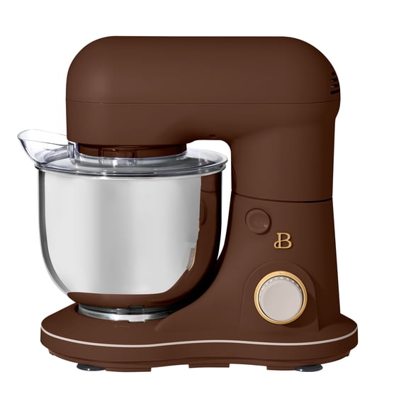 Beautiful 3.5 Qt Stand Mixer with Flat Beater, Dough Hook, Balloon Whisk, Chocolate by Drew Barrymore