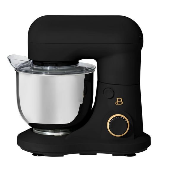 Beautiful 3.5 Qt Stand Mixer, Black Sesame with Flat Beater, Dough Hook, Balloon Whisk