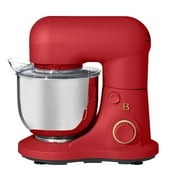 Beautiful 3.5 Qt Stand Mixer with Flat Beater, Dough Hook, Balloon Whisk, Tomato Red by Drew Barrymore
