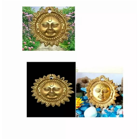 Beautiful 3" Brass Sun Surya Idol Wall Hanging Home Entrance Home Decor Gift