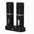 thumbnail image 1 of Beautiful 3-Piece Rechargeable Electric Salt and Pepper Grinder Set with Charging Base, Black Sesame by Drew Barrymore, 1 of 7