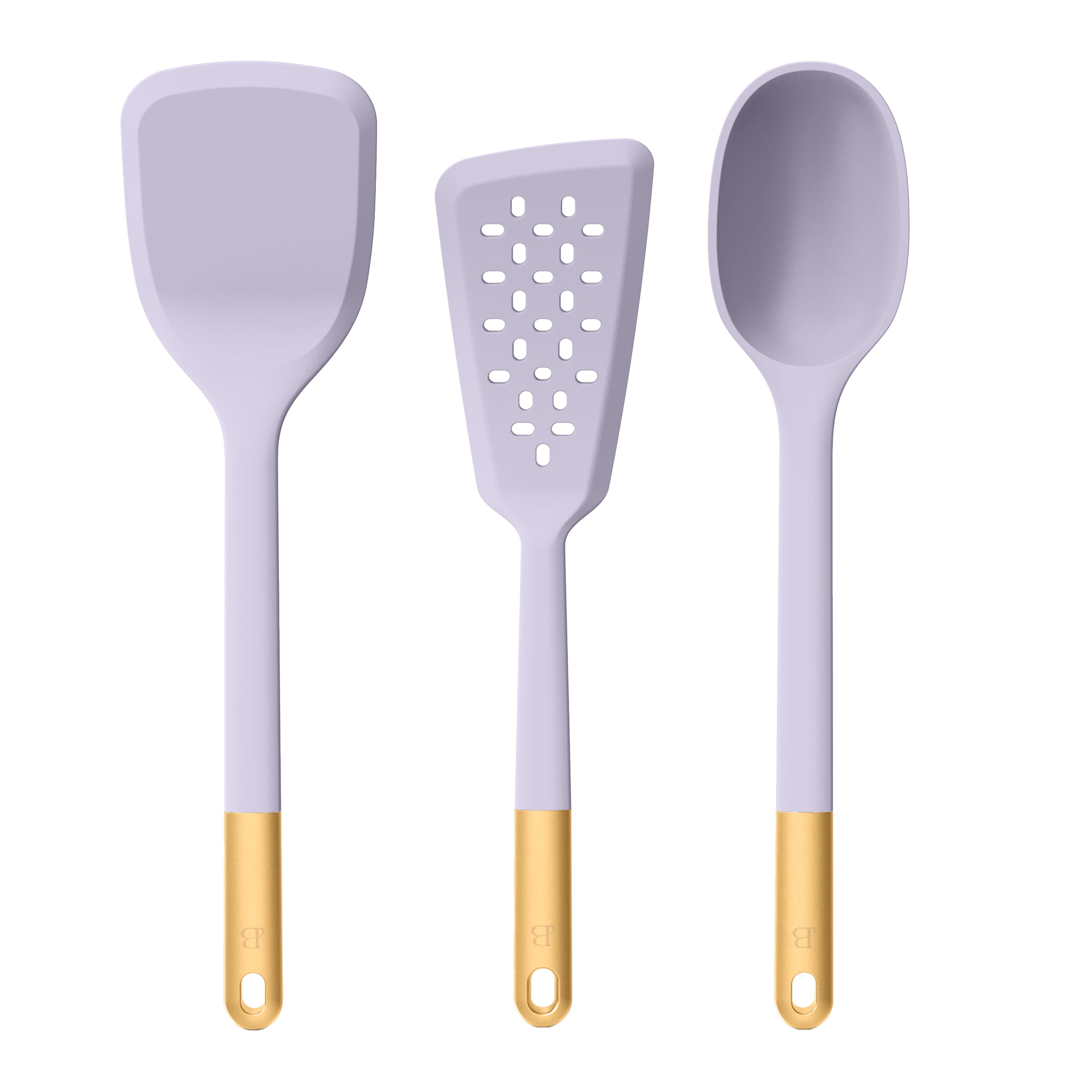 Beautiful 3-Piece Silicone Kitchen Utensil Tool Set, Lavender by Drew Barrymore
