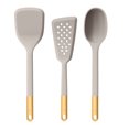 thumbnail image 1 of Beautiful 3-Piece Silicone Kitchen Utensil Tool Set, Porcini Taupe by Drew Barrymore, 1 of 8
