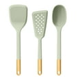 thumbnail interactive-video image 1 of Beautiful 3-Piece Silicone Kitchen Utensil Tool Set, Sage Green by Drew Barrymore, 1 of 9