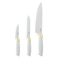 Beautiful 3Piece Soft Grip Stainless Steel Chef Knife Set White and