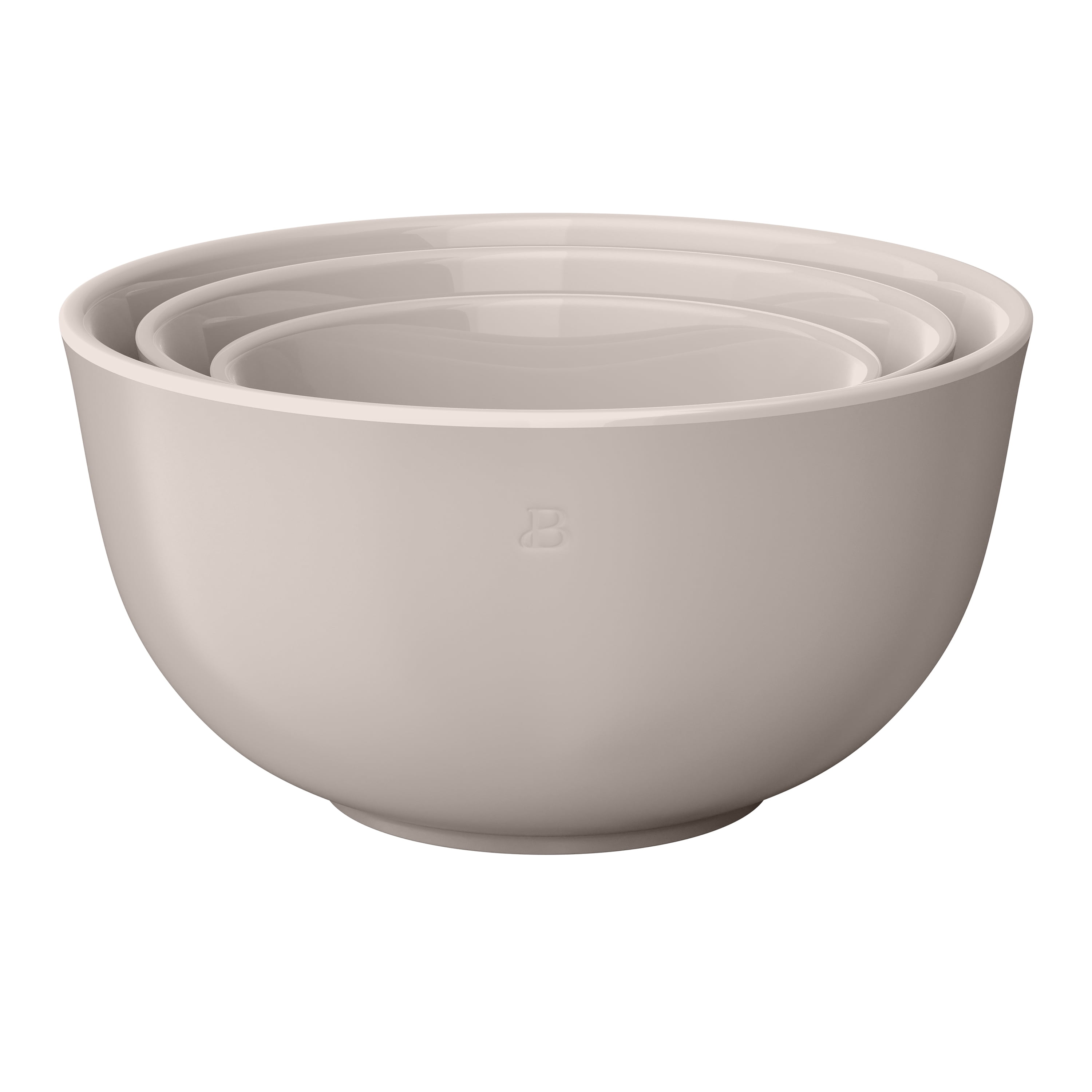Beautiful 3-Piece Stoneware Nesting Mixing Bowl Set, Porcini Taupe by Drew Barrymore - Walmart.com