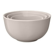 Beautiful 3-Piece Stoneware Nesting Mixing Bowl Set, Porcini Taupe by Drew Barrymore
