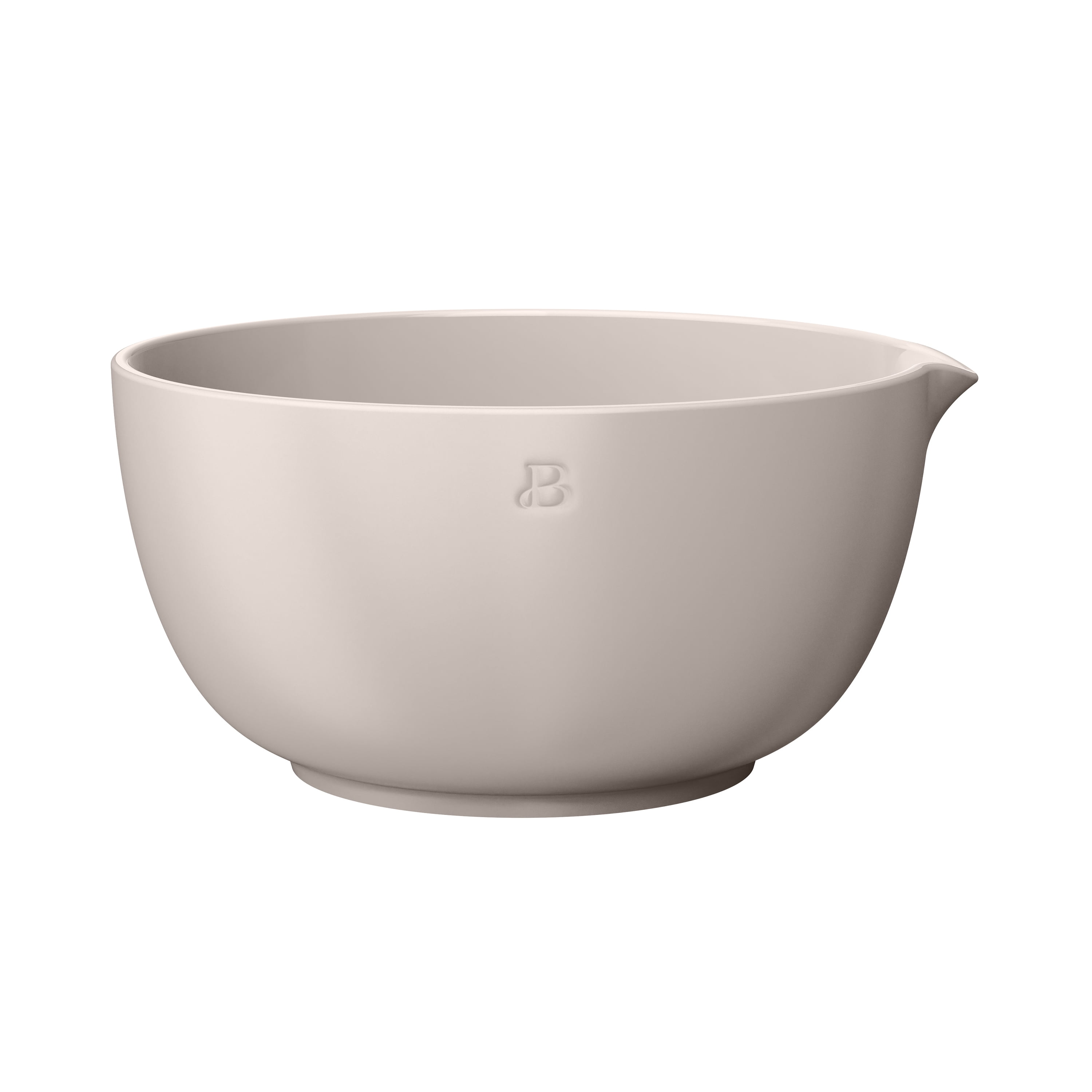 Beautiful 3 QT Stoneware Batter Mixing Bowl, Porcini Taupe by Drew Barrymore