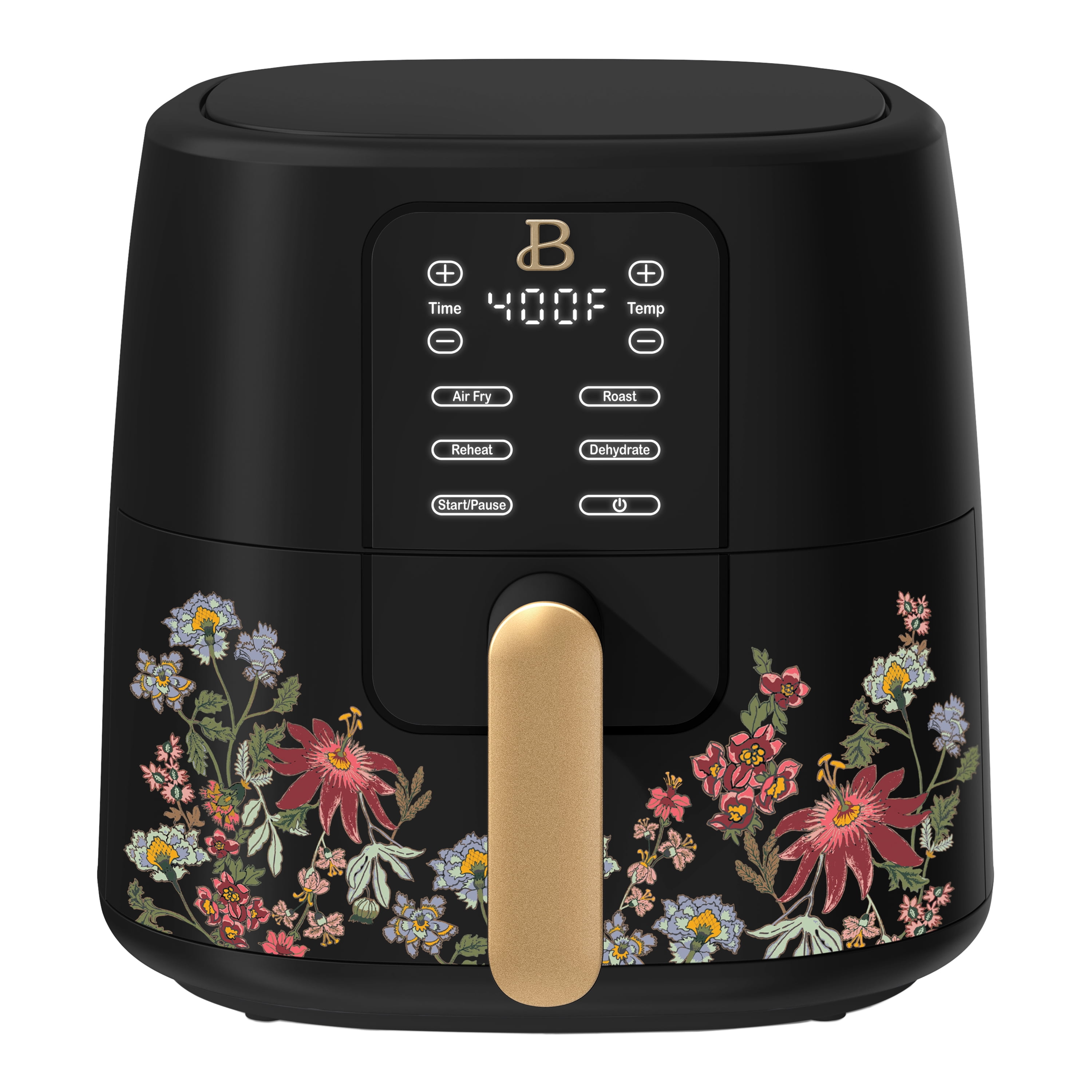 Beautiful 6 Qt Air Fryer with TurboCrisp Technology, EverGood Ceramic Nonstick Coating, Wildflower Black Sesame by Drew Barrymore