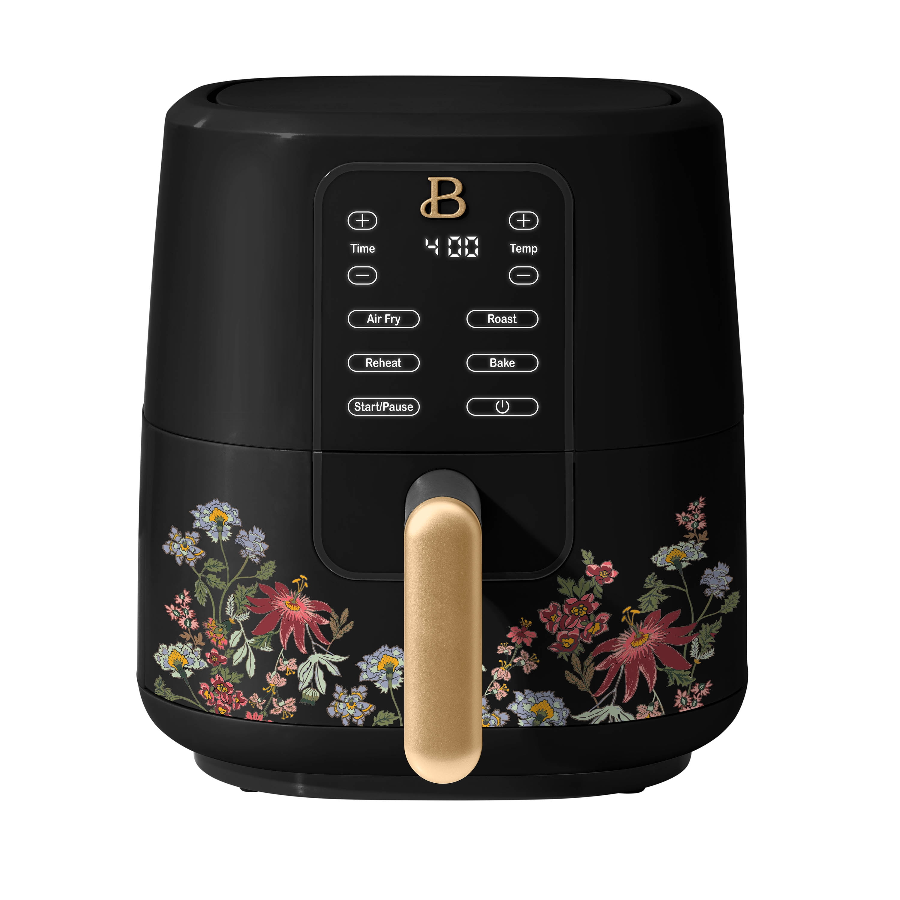 Beautiful 3 Qt Air Fryer with TurboCrisp Technology, Wildflower by Drew Barrymore, Black