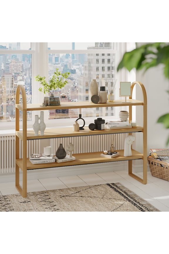 3-Shelf Open Bookcase by Drew Barrymore, Adult, Warm Honey Finish