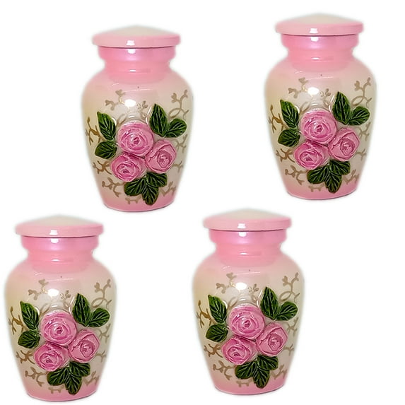 Beautiful 3D Pink Flower Keepsake Cremation Urn for Human Ashes - Small Funeral Urn Handcrafted