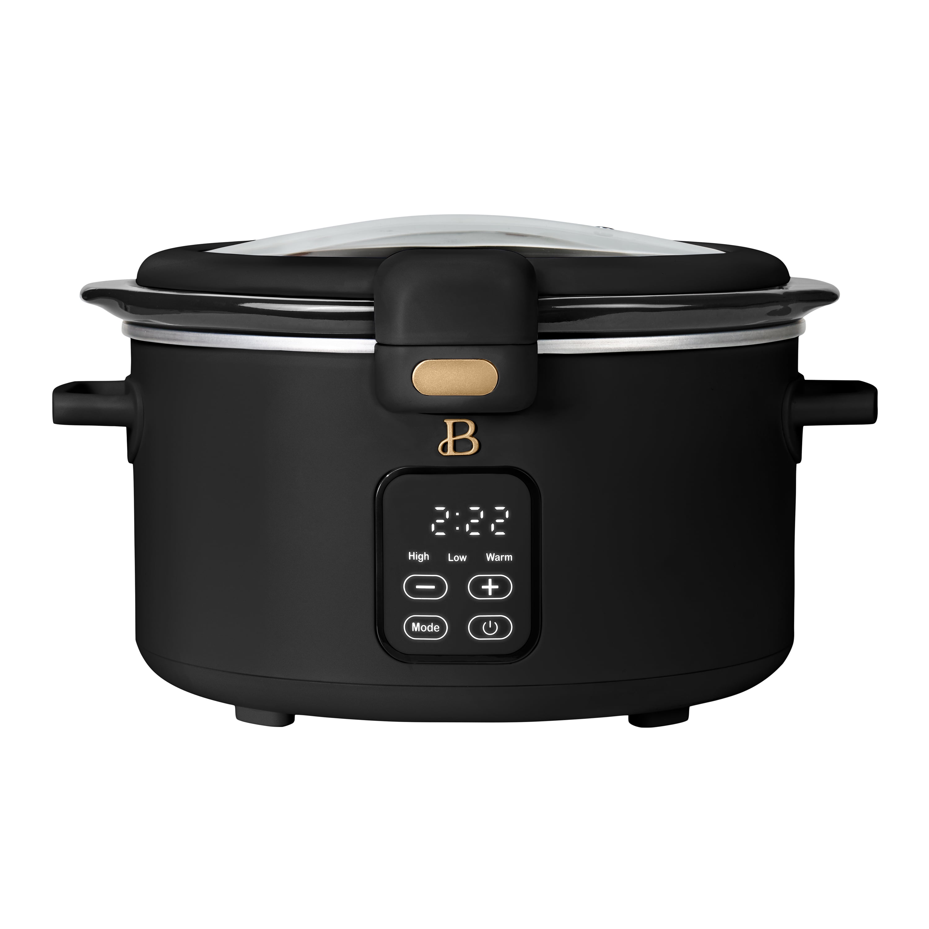 Beautiful 4 0 QT Prog Slow Cooker with Hinger Lid Wildflower Black by Drew Barrymore