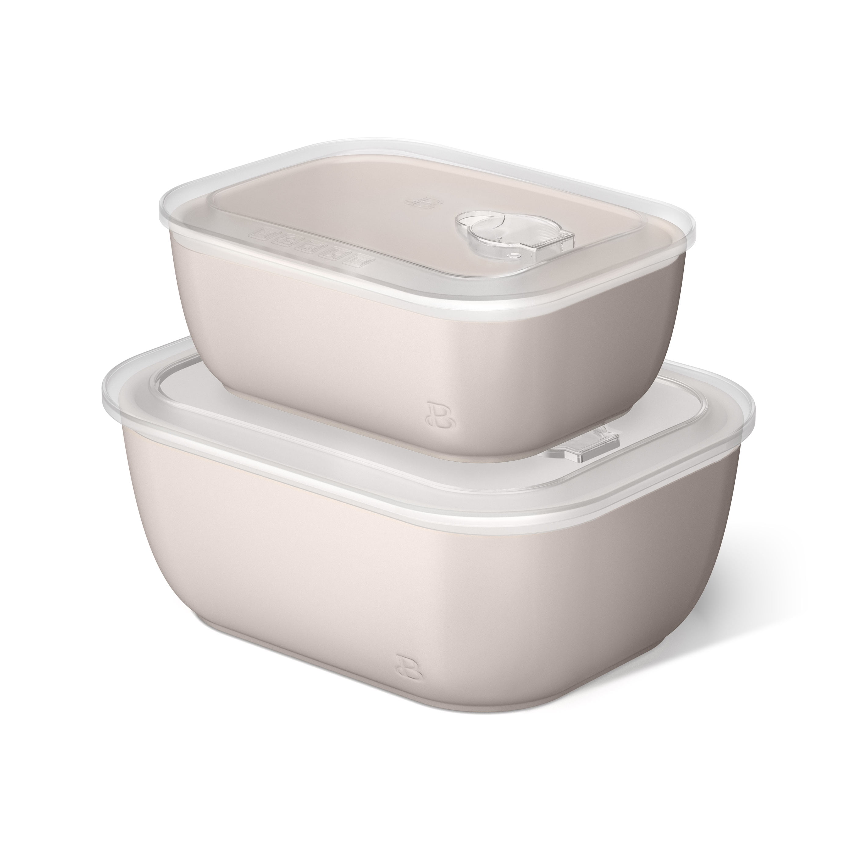 Beautiful 4-Piece Stoneware Bake and Store Set, Porcini Taupe by Drew Barrymore