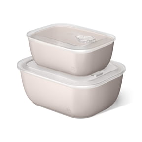 Beautiful by Drew Barrymore 4-Piece Stoneware Bake and Store Set, Porcini Taupe