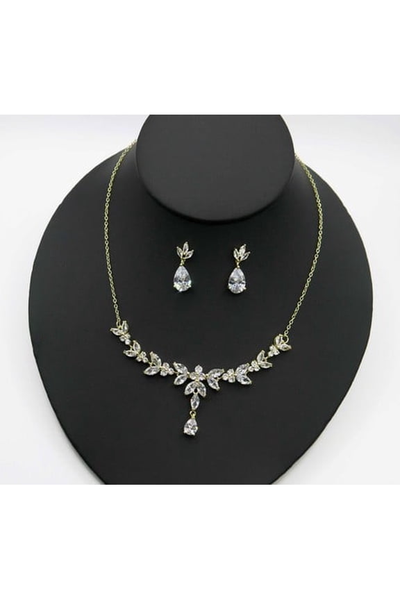 Beautiful 4Ct Marquise Cut Simulated Diamond Women's Jewelry Set 14K Yellow Gold Plated
