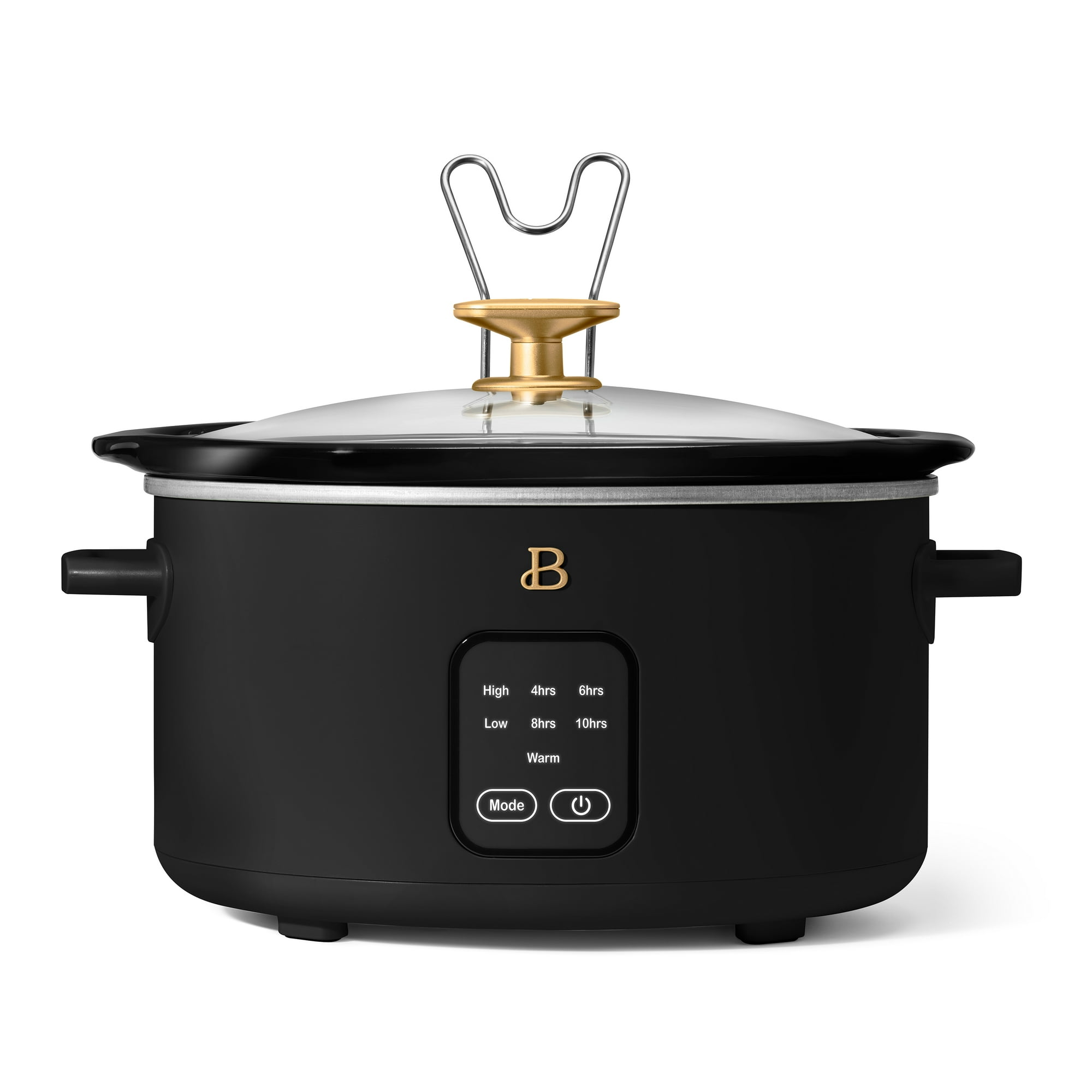 Beautiful 4Qt Slow Cooker with Touch-Activated Display, Black Sesame by Drew Barrymore
