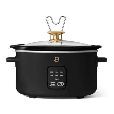 Beautiful 4Qt Slow Cooker with Touch-Activated Display, Black Sesame by Drew Barrymore