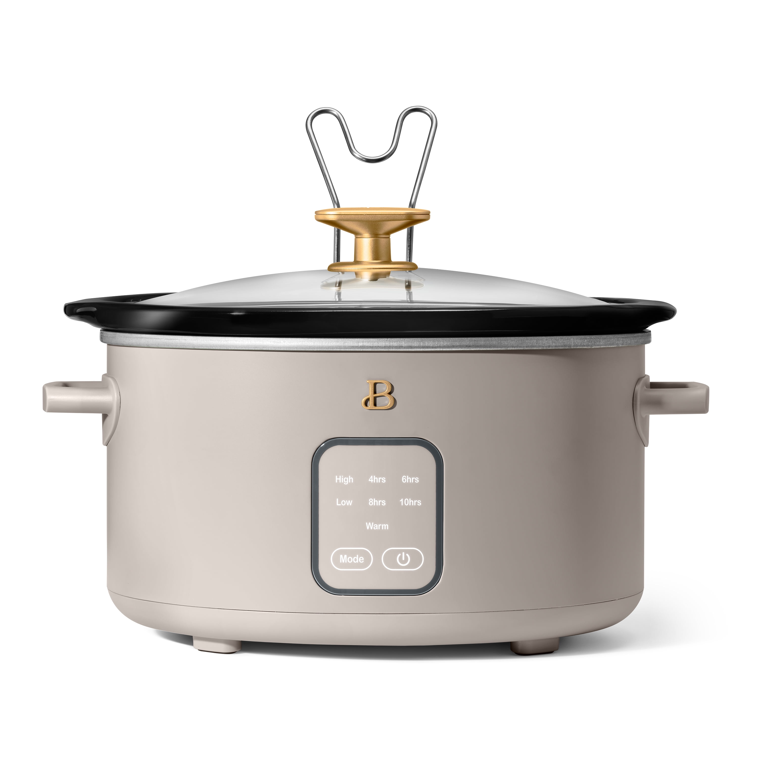 Beautiful 4Qt Slow Cooker with Touch-Activated Display, Porcini Taupe by Drew Barrymore - Walmart.com