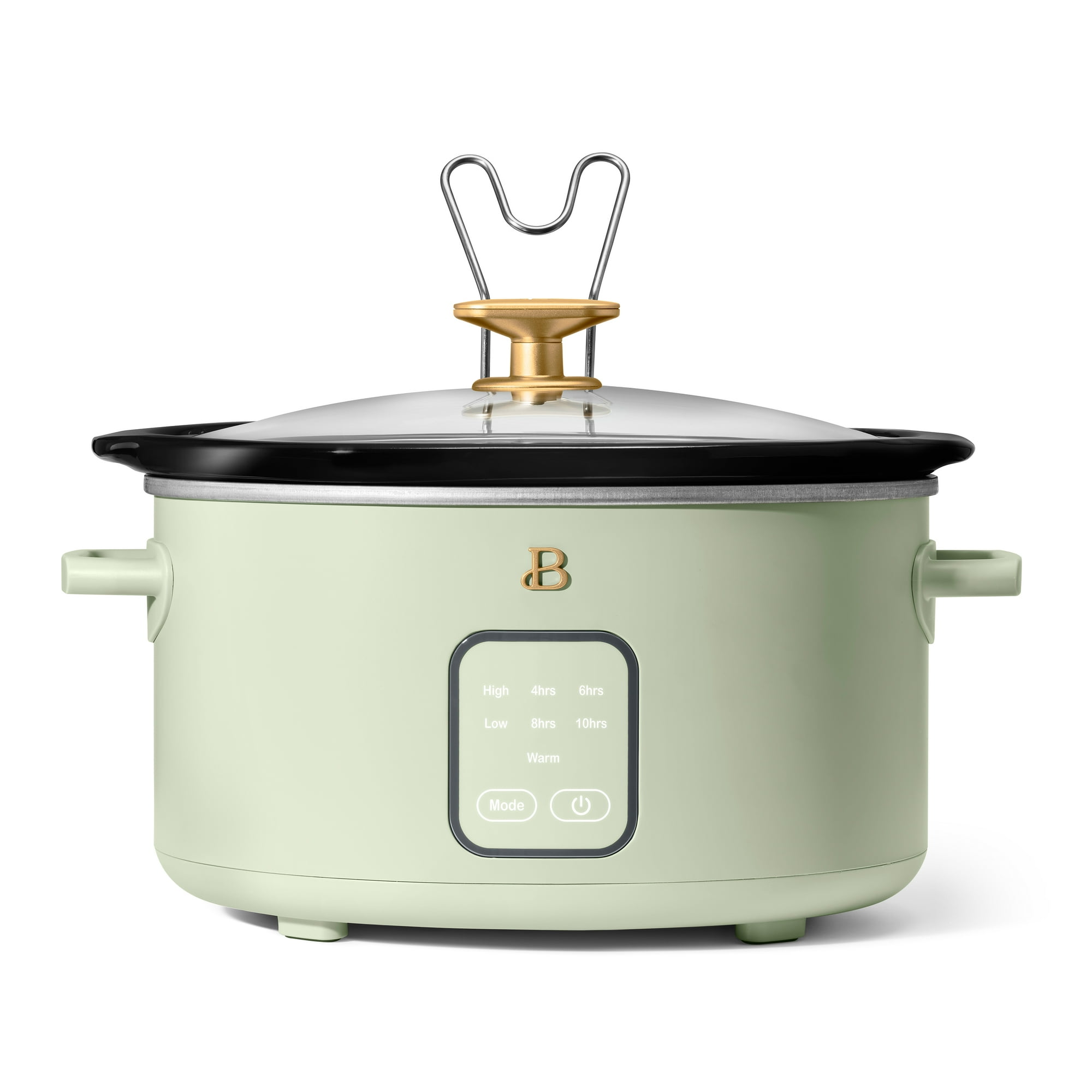 Beautiful 4Qt Slow Cooker with Touch-Activated Display, Sage Green by Drew Barrymore