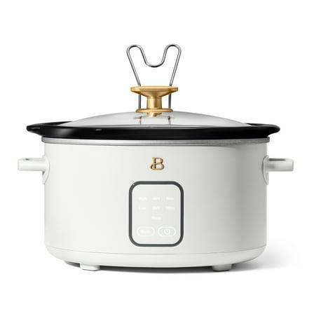 Beautiful 4Qt Slow Cooker with Touch-Activated Display, White Icing by Drew Barrymore