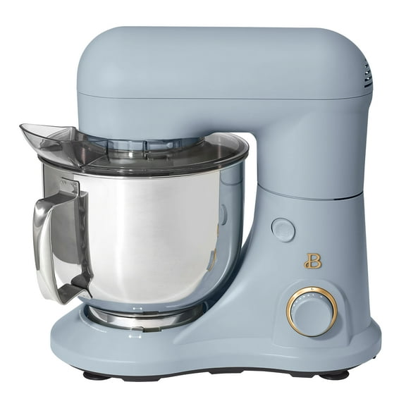 Beautiful 5.3 Qt Stand Mixer, Cornflower Blue with Flat Beater, Dough Hook, Balloon Whisk