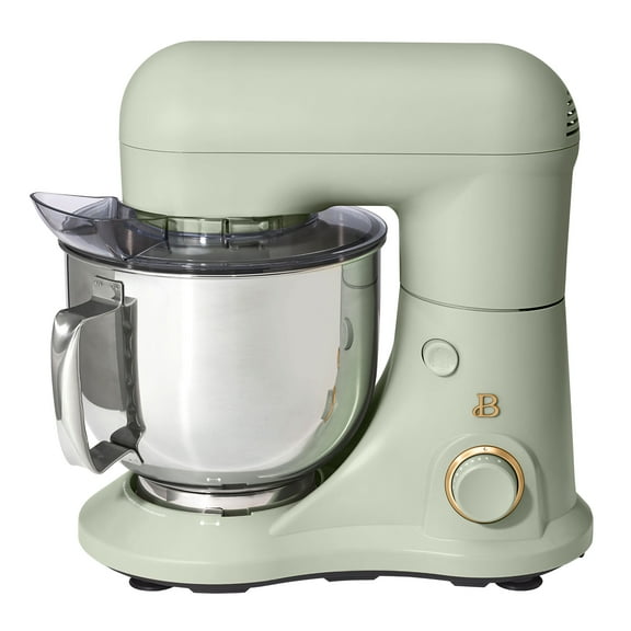 Beautiful 5.3 Qt Stand Mixer, Sage Green with Flat Beater, Dough Hook, Balloon Whisk