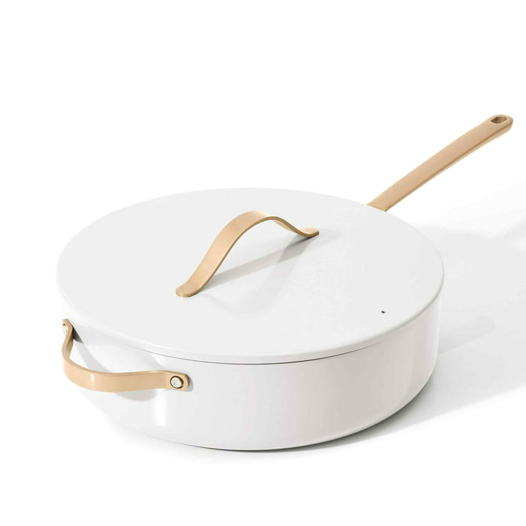 Beautiful 5.5 Quart Ceramic Non-Stick Sauté Pan, White Icing by