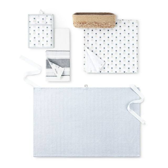 Beautiful 5Piece Kitchen Linen Set by Drew Barrymore