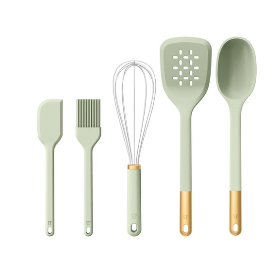 Beautiful 5-Piece Kitchen Tool Set, Sage Green by Drew Barrymore