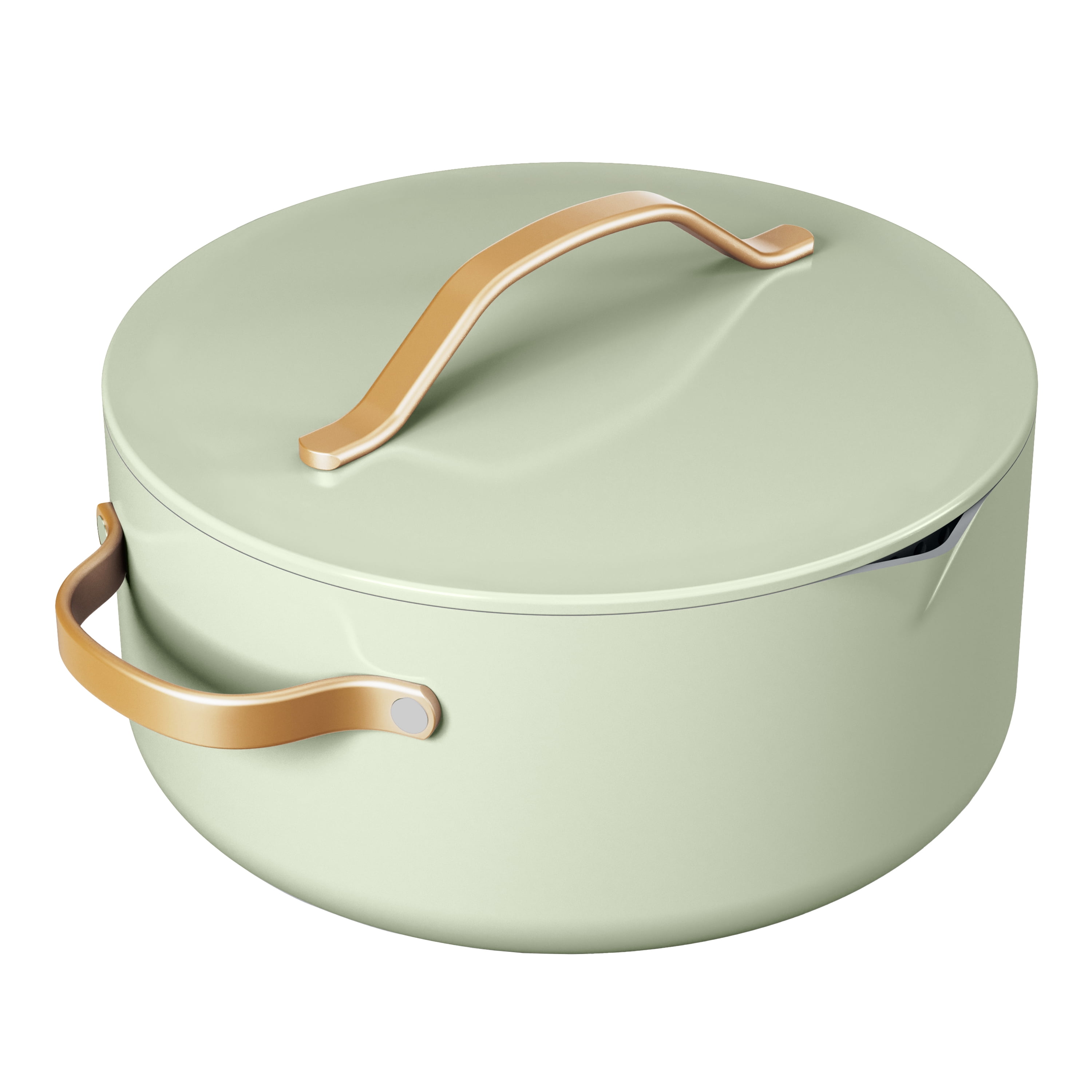 Beautiful 5 Quart Ceramic Non-Stick Dutch Oven with Strainer Lid, Sage Green by Drew Barrymore