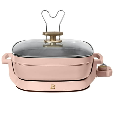 Beautiful 5 in 1 Electric Skillet - Expandable up to 7 Qt, Rose by Drew Barrymore