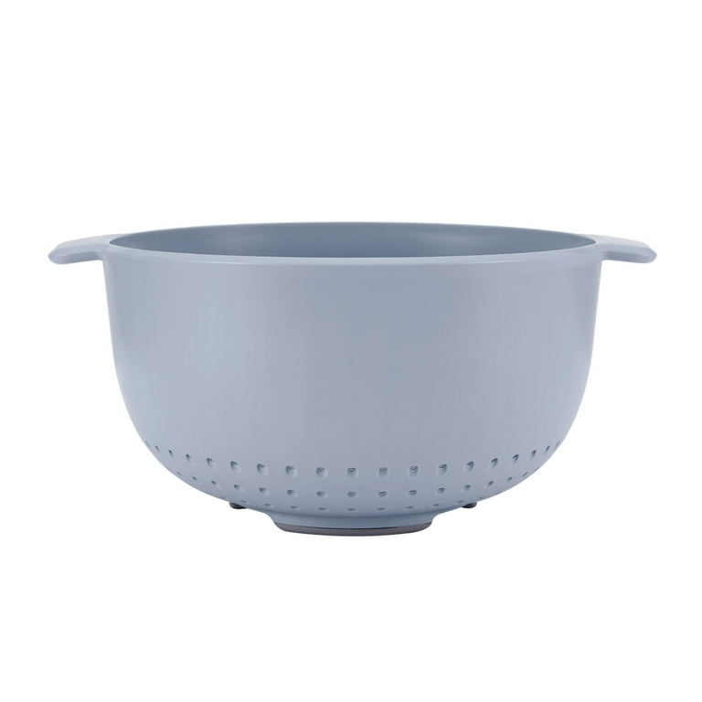 NEW Tools and Gadgets 4.5 qt. Stainless Steel Over-The-Sink Colander Blue  Handle