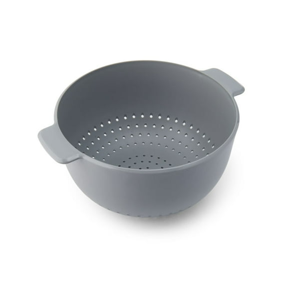 Beautiful 5-quart Plastic Colander with Integrated Handles in Grey Smoke by Drew Barrymore