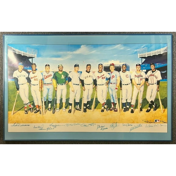 Beautiful 500 Home Run Club Signed Large Photo Mickey Mantle Ted Williams JSA