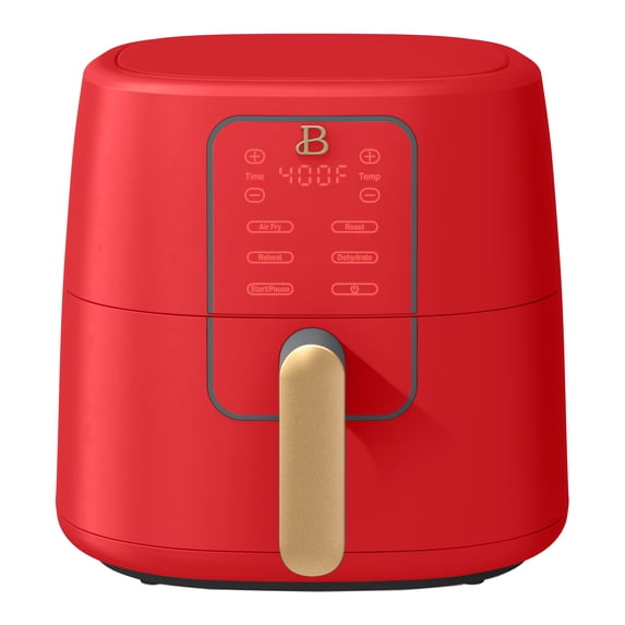 Beautiful 6 Qt Air Fryer with TurboCrisp Technology, EverGood Ceramic Nonstick Coating, Tomato Red by Drew Barrymore
