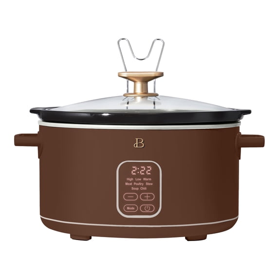 Beautiful 6 Qt Programmable Slow Cooker, Chocolate by Drew Barrymore