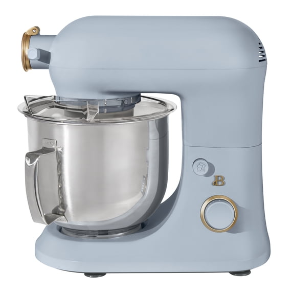 Beautiful 6 Qt Tilt-Head Stand Mixer with Dough Hook, Flat Beater, Balloon Whisk, Pastry Beater & Slicer/Shredder Set, Cornflower Blue by Drew Barrymore