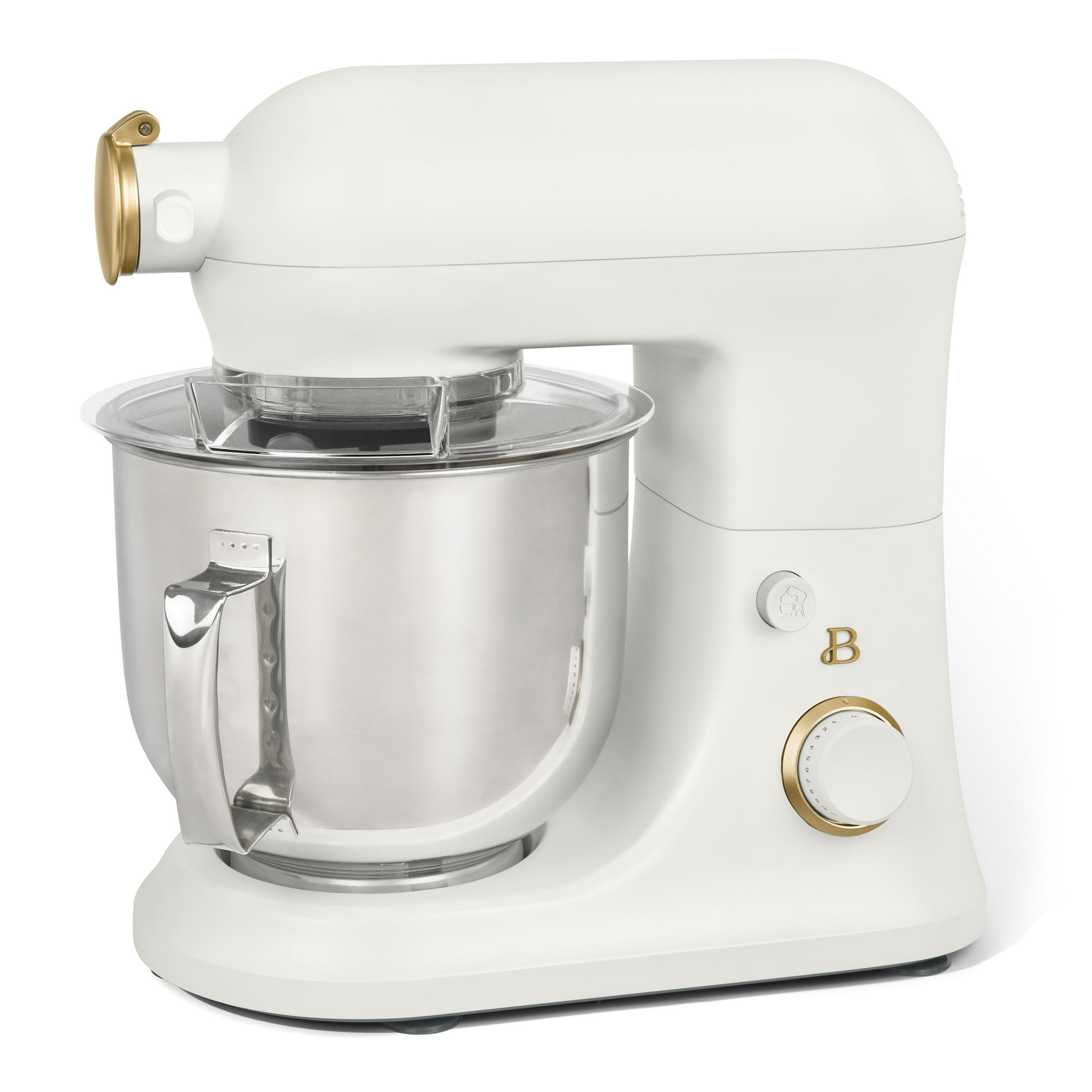 Beautiful 6 Qt Tilt-Head Stand Mixer with Dough Hook, Flat Beater, Balloon Whisk, Pastry Beater & Slicer/Shredder Set, White Icing by Drew Barrymore