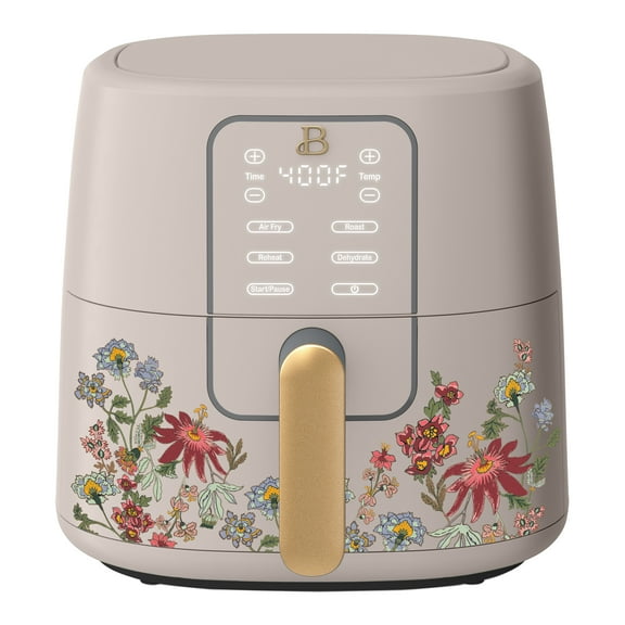 Beautiful 6 Qt Air Fryer with TurboCrisp Technology, EverGood Ceramic Nonstick Coating, Wildflower Porcini Taupe by Drew Barrymore