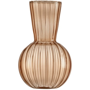 Beautiful Fall Leaf Bubble Glass Vase by Drew Barrymore, 6.5", Yellow
