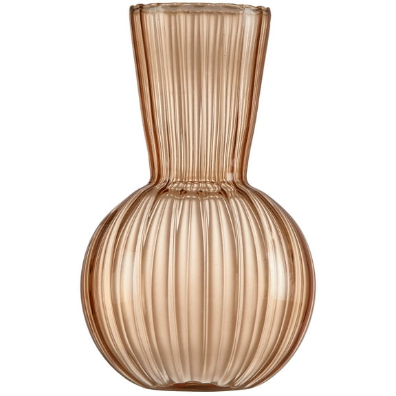 Beautiful Fall Leaf Bubble Glass Vase by Drew Barrymore, 6.5", Yellow