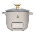 thumbnail image 1 of Beautiful 6-Cup Cooked, 3-Cup Uncooked Digital Electric Rice and Grain Cooker with Glass Lid, Porcini Taupe by Drew Barrymore, 1 of 12